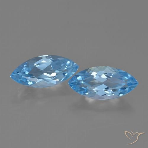 7.46ctw Natural Swiss Blue Topaz, Marquise, VVS-VS