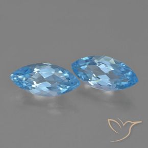 7.46 ctw Blue Topaz Stones, Natural Topaz in Marquise Facet Shape for Sale