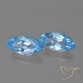 7.06 ctw Blue Topaz Stones, Natural Topaz in Marquise Facet Shape for Sale