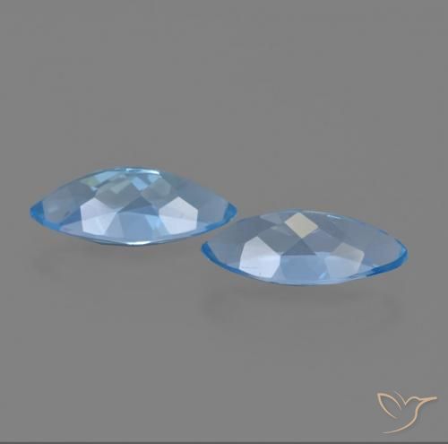 Topaz Gemstones in 15.1 x 7.1 mm Size for Sale, Topaz Stones in Swiss Blue Color
