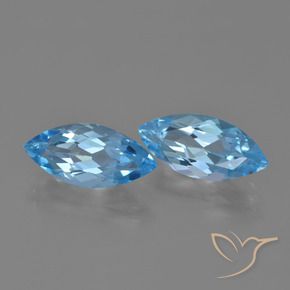 7.26 ctw Blue Topaz Stones, Natural Topaz in Marquise Facet Shape for Sale