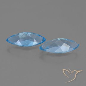 Topaz Gemstones in 15 x 7 mm Size for Sale, Topaz Stones in Swiss Blue Color