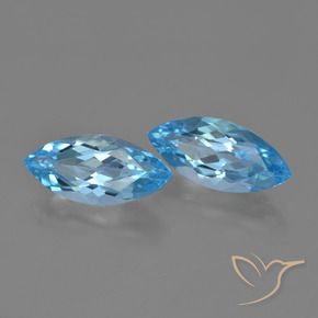 7.35 ctw Blue Topaz Stones, Natural Topaz in Marquise Facet Shape for Sale