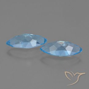 Topaz Gemstones in 15.1 x 6.9 mm Size for Sale, Topaz Stones in Swiss Blue Color