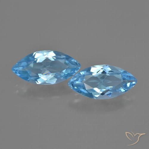 6.94ctw Natural Swiss Blue Topaz, Marquise, VVS-VS