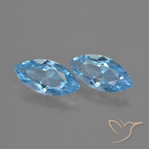 6.94 ctw Blue Topaz Stones, Natural Topaz in Marquise Facet Shape for Sale