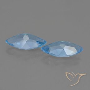 Topaz Gemstones in 15 x 7.3 mm Size for Sale, Topaz Stones in Swiss Blue Color