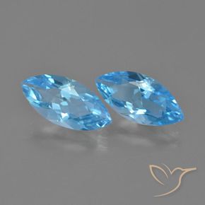 7.06 ctw Blue Topaz Stones, Natural Topaz in Marquise Facet Shape for Sale