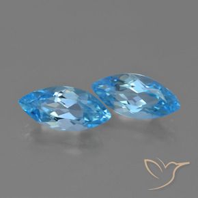 7.54 ctw Blue Topaz Stones, Natural Topaz in Marquise Facet Shape for Sale