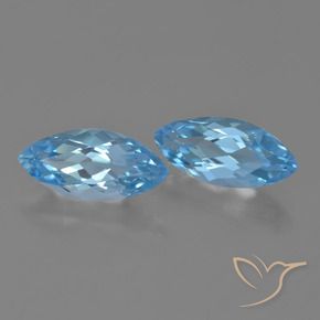 7.63 ctw Blue Topaz Stones, Natural Topaz in Marquise Facet Shape for Sale