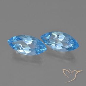 7.66 ctw Blue Topaz Stones, Natural Topaz in Marquise Facet Shape for Sale