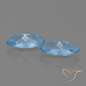 Topaz Gemstones in 14.9 x 7.1 mm Size for Sale, Topaz Stones in Swiss Blue Color