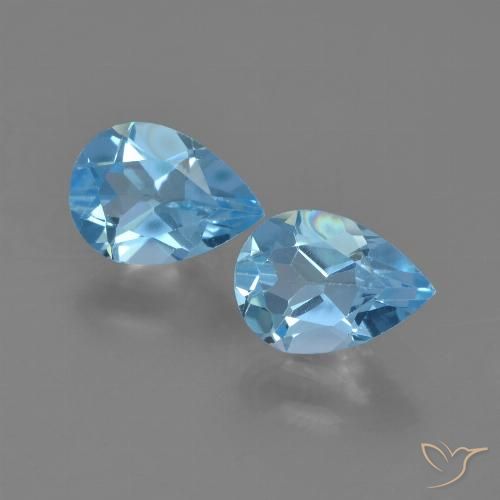 1.70ctw Natural Swiss Blue Topaz, Pear Shape, VS