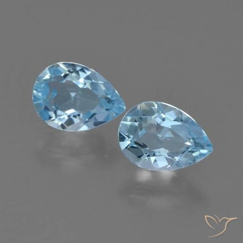 1.71 ct Sky Blue Topaz, 7.1 x 5.1 mm Pear Cut From Brazil, Photo A