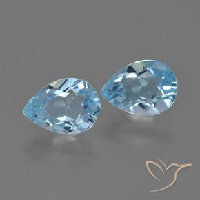 1.71 ctw Blue Topaz Stones, Natural Topaz in Pear Facet Shape for Sale