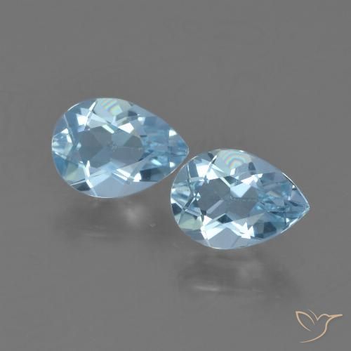 1.61 ct Loose Sky Blue Topaz, 7.1 x 5.1 mm Pear Cut From Brazil, Photo A