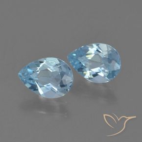 1.61 ctw Blue Topaz Stones, Natural Topaz in Pear Facet Shape for Sale