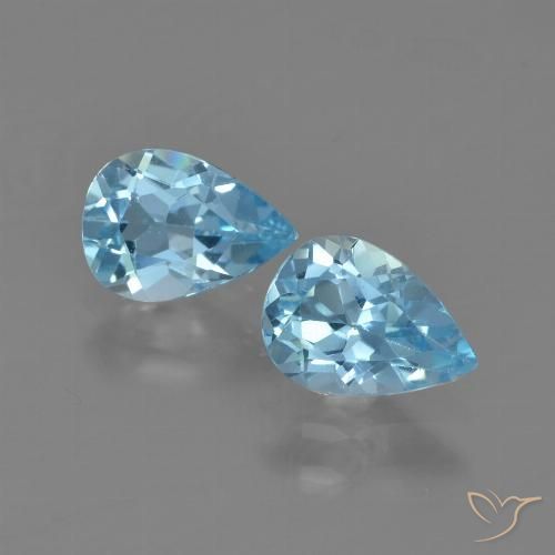 1.60ctw Natural Sky Blue Topaz, Pear Shape, VS
