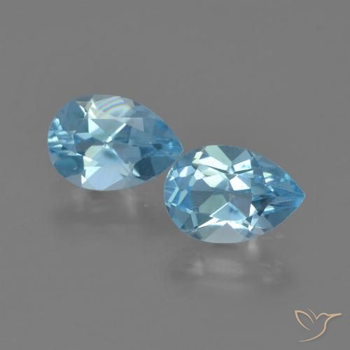 1.57ctw Natural Sky Blue Topaz, Pear Shape, VS