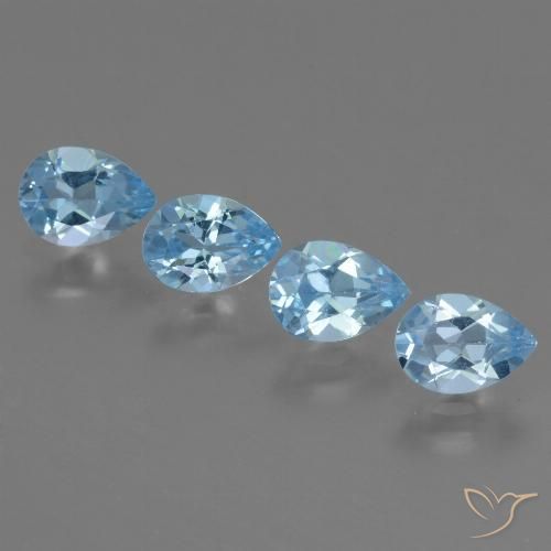 3.15ctw Natural Sky Blue Topaz, Pear Shape, VVS-VS