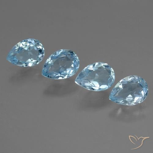 3.69ctw Natural Sky Blue Topaz, Pear Shape, VVS-VS