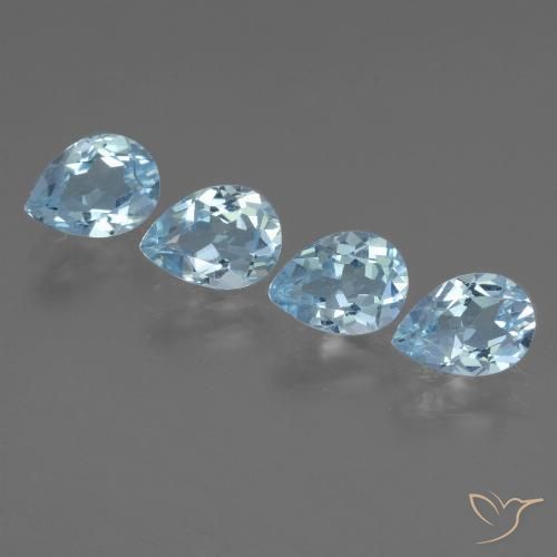 3.28ctw Natural Sky Blue Topaz, Pear Shape, VVS-VS