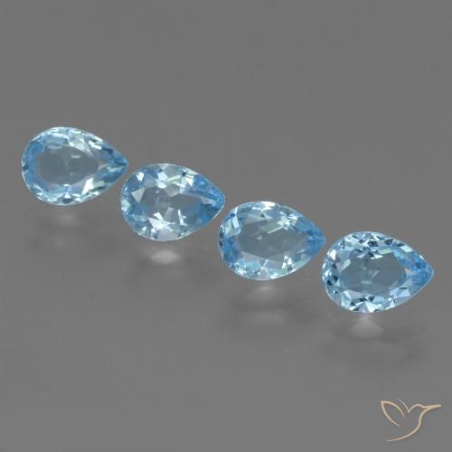 3.53ctw Natural Swiss Blue Topaz, Pear Shape, VVS-VS