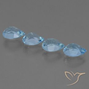 Topaz Gemstones in 7 x 5 mm (calibrated) Size for Sale, Topaz Stones in Swiss Blue Color