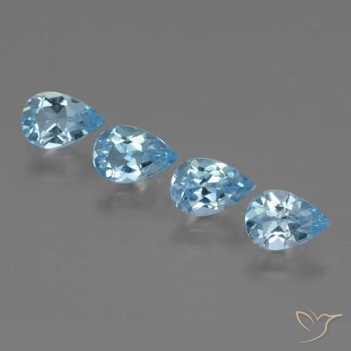 3.11ctw Natural Sky Blue Topaz, Pear Shape, VVS-VS