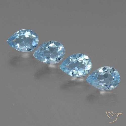 3.70ctw Natural Sky Blue Topaz, Pear Shape, VVS-VS
