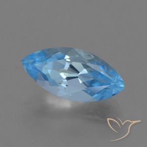 3.40 ct Blue Topaz Stone, Natural Topaz in Marquise Facet Shape for Sale
