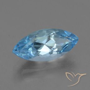 4.02 ct Blue Topaz Stone, Natural Topaz in Marquise Facet Shape for Sale