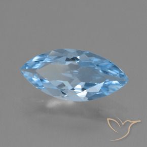 3.14 ct Blue Topaz Stone, Natural Topaz in Marquise Facet Shape for Sale