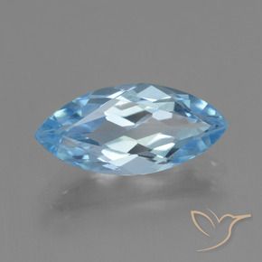 3.59 ct Blue Topaz Stone, Natural Topaz in Marquise Facet Shape for Sale