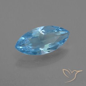 3.31 ct Blue Topaz Stone, Natural Topaz in Marquise Facet Shape for Sale