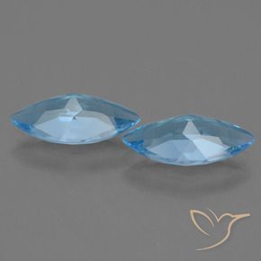 Topaz Gemstones in 14.9 x 7.3 mm Size for Sale, Topaz Stones in Swiss Blue Color