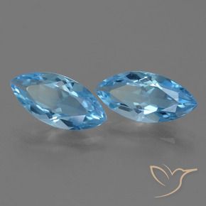 7.47 ctw Blue Topaz Stones, Natural Topaz in Marquise Facet Shape for Sale