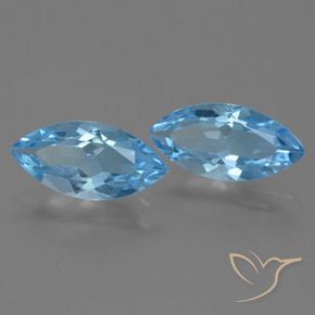 7.10 ctw Blue Topaz Stones, Natural Topaz in Marquise Facet Shape for Sale