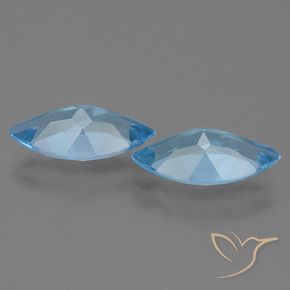 Topaz Gemstones in 15 x 7.3 mm Size for Sale, Topaz Stones in Swiss Blue Color