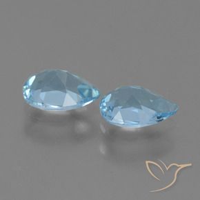 Topaz Gemstones in 7 x 5 mm (calibrated) Size for Sale, Topaz Stones in Swiss Blue Color