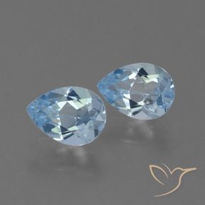1.68 ctw Blue Topaz Stones, Natural Topaz in Pear Facet Shape for Sale