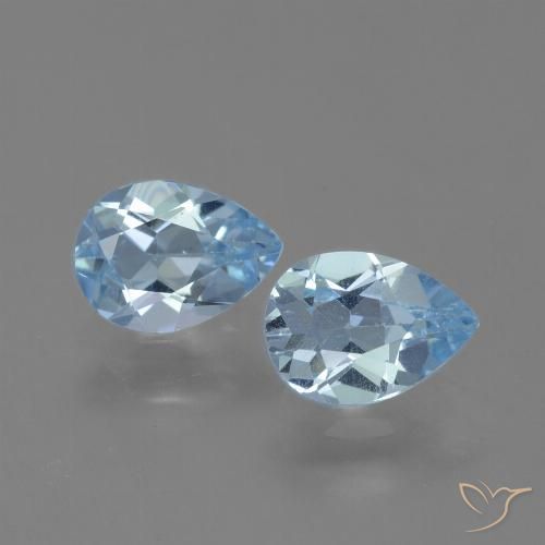 1.62 ct Loose Sky Blue Topaz, 7 x 5.1 mm Pear Cut From Brazil, Photo A