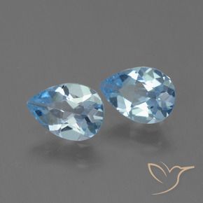 1.49 ctw Blue Topaz Stones, Natural Topaz in Pear Facet Shape for Sale