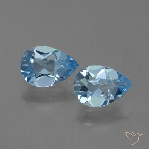 1.57ctw Natural Sky Blue Topaz, Pear Shape, VS
