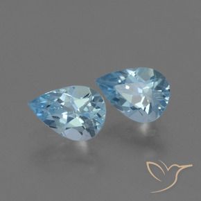 1.57 ctw Blue Topaz Stones, Natural Topaz in Pear Facet Shape for Sale