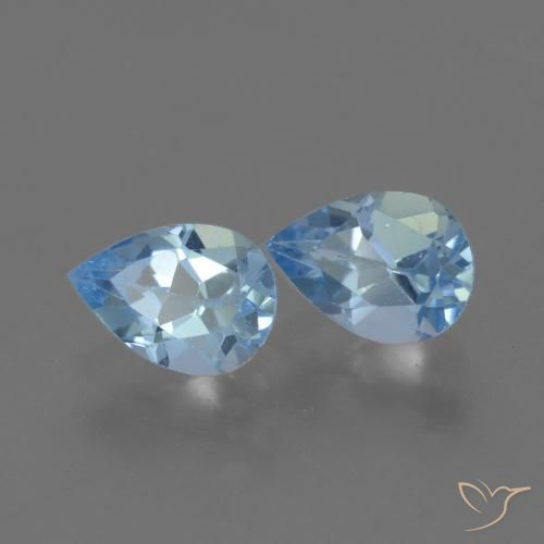 1.77 ctw Blue Topaz Stones, Natural Topaz in Pear Facet Shape for Sale