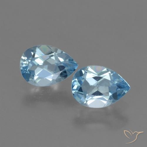 1.80ctw Natural Swiss Blue Topaz, Pear Shape, VS