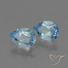 1.80 ctw Blue Topaz Stones, Natural Topaz in Pear Facet Shape for Sale