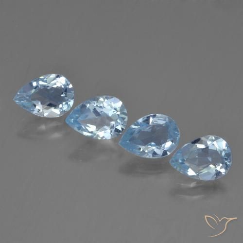 3.49ctw Natural Swiss Blue Topaz, Pear Shape, VVS-VS
