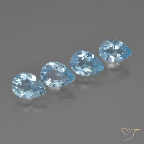 3.16ctw Natural Sky Blue Topaz, Pear Shape, VVS-VS